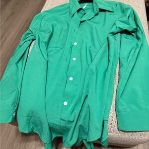Miss Lola green button down top